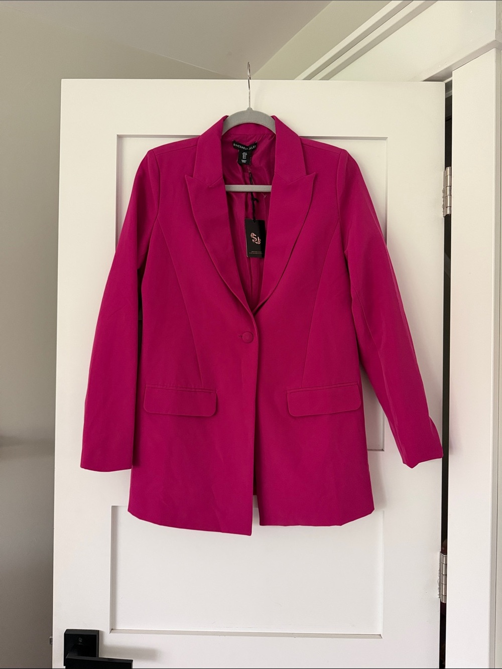 Sincerely Jules Pink Long Blazer NWT Women’s Small Fuchsia Office Casual Fall